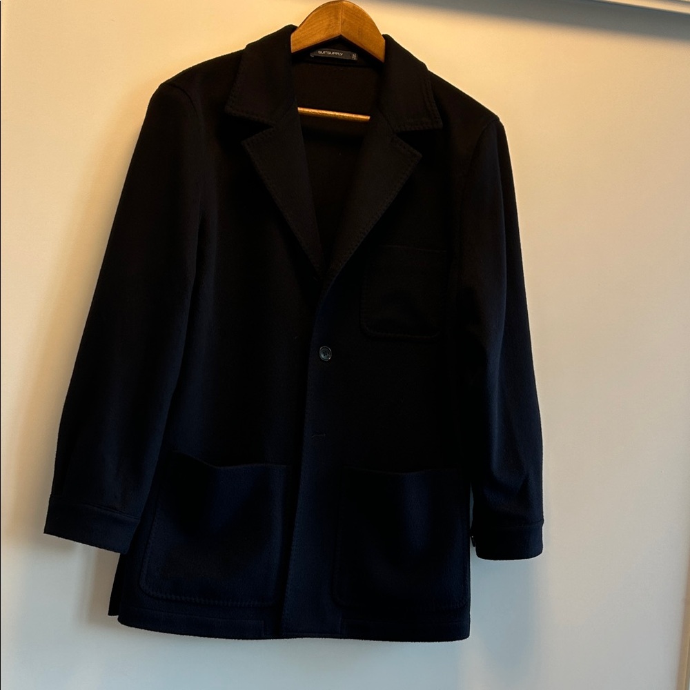 Suitsupply Navy Relaxed Fit Shirt-Jacket